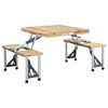 vidaXL Folding Camping Table with 4 Seats Steel Aluminium