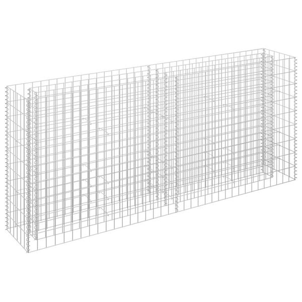 vidaXL Gabion Raised Bed Galvanised Steel 180x30x90 cm