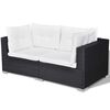 vidaXL 10 Piece Garden Lounge Set with Cushions Poly Rattan Black