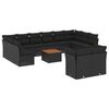 vidaXL 13 Piece Garden Sofa Set with Cushions Black Poly Rattan
