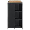 vidaXL Bar Table with Storage Rack Black 120x60x110 cm Poly Rattan