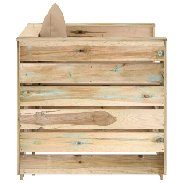 vidaXL 2 Piece Garden Lounge Set with Cushions Green Impregnated Wood