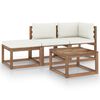 vidaXL 4 Piece Garden Pallet Lounge Set with Cushions Impregnated Pinewood