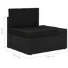 vidaXL 7 Piece Garden Lounge Set with Cushions Black Poly Rattan