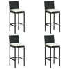 vidaXL 5 Piece Garden Bar Set with Cushions Black