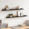 vidaXL Picture Frame Ledge Shelves 2 pcs Black 80x9x3 cm MDF