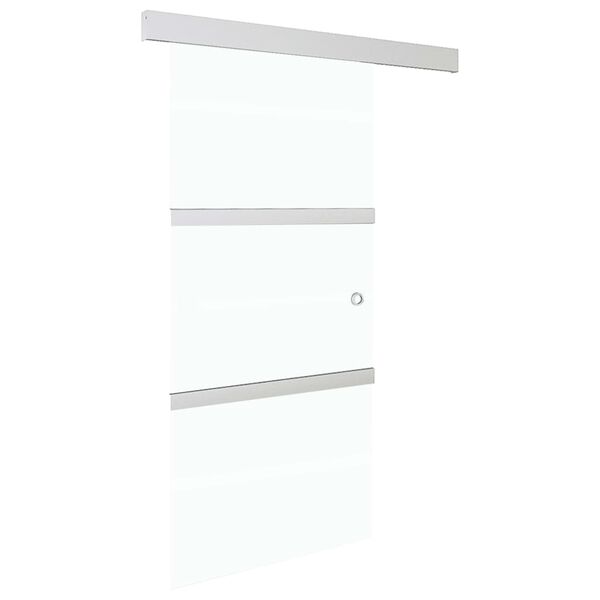 vidaXL Sliding Door with Soft Stops ESG Glass 102.5x205 cm Silver