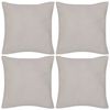 4 Beige Cushion Covers Cotton 40 x 40 cm