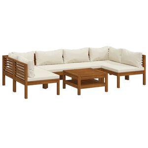 vidaXL Garden Lounge Set | Cream | Solid acacia wood | Large | Modular