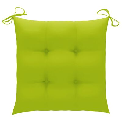vidaXL Garden Chairs with Bright Green Cushions 4 pcs Solid Teak Wood