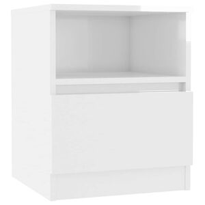 vidaXL Bed Cabinet High Gloss White 40x40x50 cm Engineered Wood