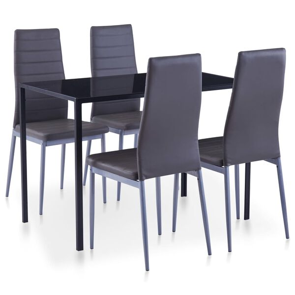 vidaXL Five Piece Dining Set Grey