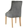 vidaXL Dining Chairs 2 pcs Silver Solid Oak and Velvet