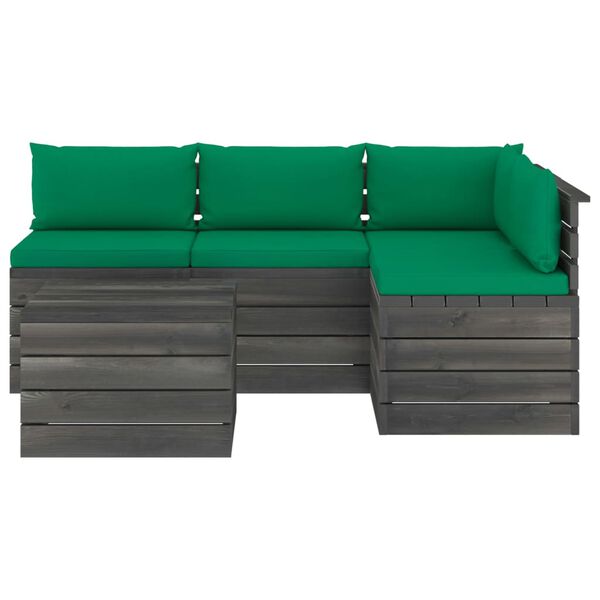 vidaXL 5 Piece Garden Pallet Lounge Set with Cushions Solid Pinewood