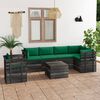 vidaXL 7 Piece Garden Pallet Lounge Set with Cushions Solid Pinewood