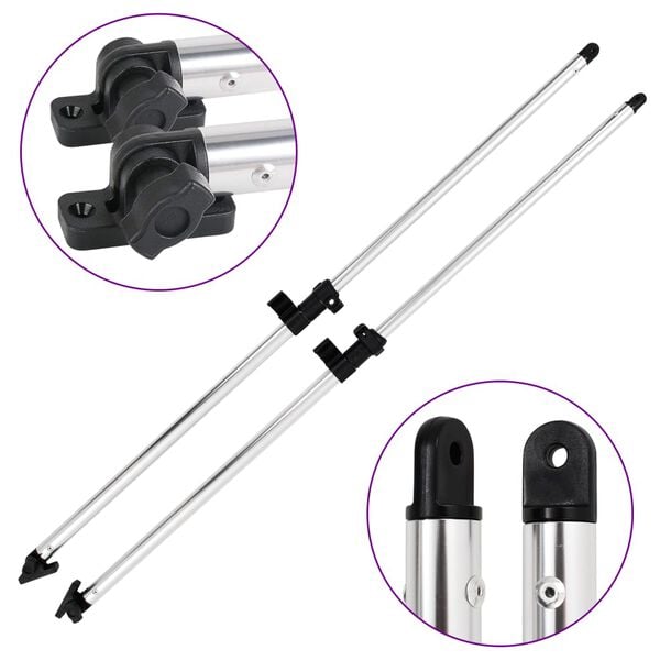 vidaXL Bimini Top Support Poles 2 pcs Aluminium