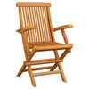 vidaXL Garden Chairs with Cream Cushions 4 pcs Solid Teak Wood