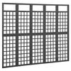 vidaXL 5-Panel Room Divider/Trellis Solid Fir Wood Black 201.5x180 cm