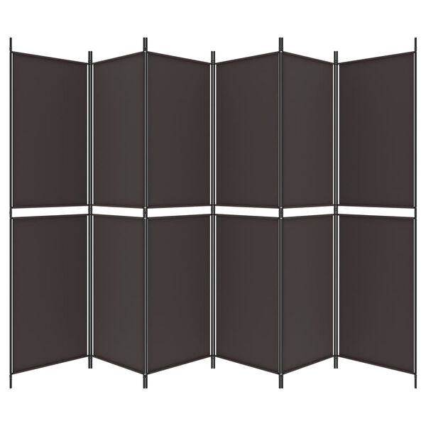 vidaXL 6-Panel Room Divider Brown 300x200 cm Fabric