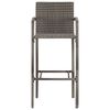 vidaXL 7 Piece Garden Bar Set Grey Solid Wood Acacia and Poly Rattan
