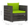 vidaXL 7 Piece Garden Lounge Set with Cushions Grey Impregnated Wood