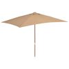vidaXL Garden Parasol with Wooden Pole 200x300 cm Taupe