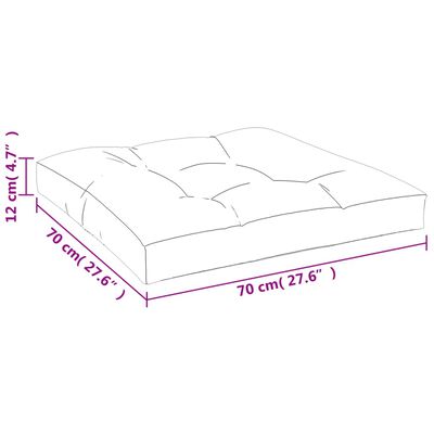 vidaXL Pallet Cushion Cream 70x70x12 cm Fabric