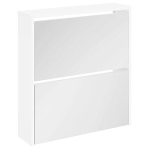 vidaXL Shoe Cabinet 2-Layer Mirror White 63x17x67 cm
