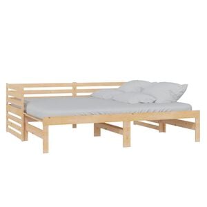 vidaXL Day Bed | Natural Wood | Solid Pinewood | 2x