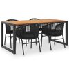 vidaXL 5 Piece Outdoor Dining Set Solid Acacia Wood and PVC Rattan