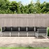 vidaXL 6 Piece Garden Lounge Set with Cushions White Steel