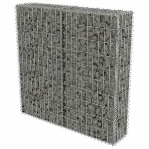 vidaXL Gabion Wall with Covers Galvanised Steel 100x20x100 cm