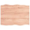 vidaXL Table Top Light Brown 80x60x2 cm Solid Wood Oak Live Edge