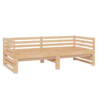 vidaXL Pull-out Day Bed Solid Pinewood 2x(90x200) cm