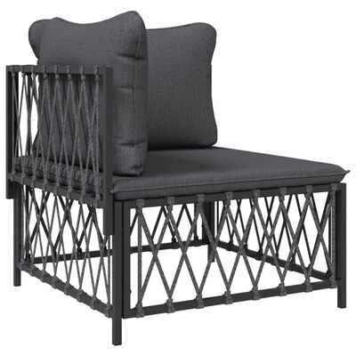 vidaXL 10 Piece Garden Lounge Set with Cushions Anthracite Steel