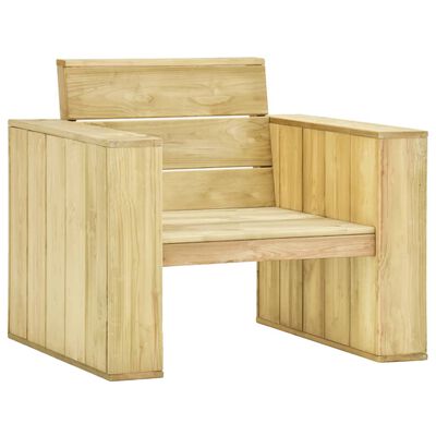vidaXL 3 Piece Garden Lounge Set with Cushions Impregnated Pinewood