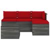 vidaXL 5 Piece Garden Pallet Lounge Set with Cushions Solid Pinewood