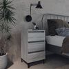 vidaXL Bed Cabinet with Metal Legs Grey Sonoma 40x35x69 cm
