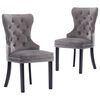 vidaXL Dining Chairs 2 pcs Grey Velvet