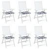 vidaXL Garden Chair Cushions 6 pcs Grey Check Pattern 40x40x4 cm Oxford Fabric