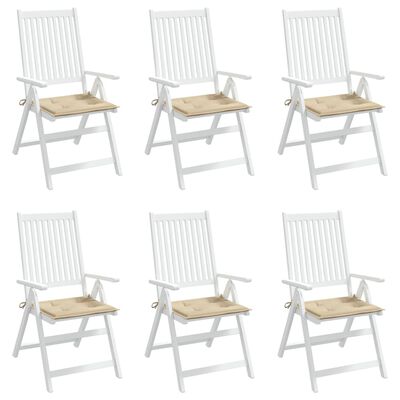 vidaXL Garden Chair Cushions 6 pcs Beige 40x40x3 cm Oxford Fabric