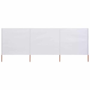 vidaXL 3-panel Wind Screen Fabric 400x160 cm Sand White