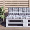 vidaXL Pallet Cushions 2 pcs Grey Check Pattern Fabric