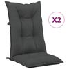 vidaXL Garden Highback Chair Cushions 2 pcs Anthracite 120x50x7 cm Fabric