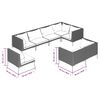 vidaXL 8 Piece Garden Lounge Set with Cushions Poly Rattan Dark Grey