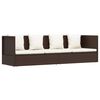 vidaXL Garden Bed with Cushion & Pillows Poly Rattan Brown