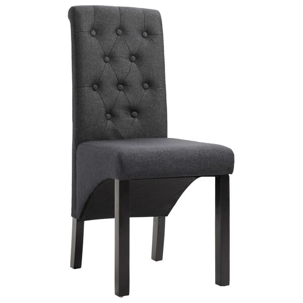 vidaXL Dining Chairs 2 pcs Dark Grey Fabric