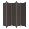 vidaXL 5-Panel Room Divider Brown 250x200 cm Fabric