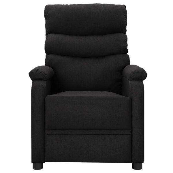 vidaXL Wing Back Massage Reclining Chair Black Faux Leather