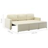 vidaXL 3-Seater Modular Sofa Bed Cream Faux Leather